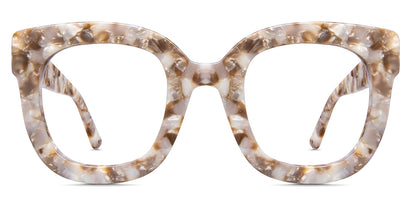 Danu oversized frame in lopi variant - with beige, coffee and pearl shades of colours - wide frame with round viewing area
