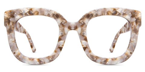 Danu oversized frame in lopi variant - with beige, coffee and pearl shades of colours - wide frame with round viewing area Bold