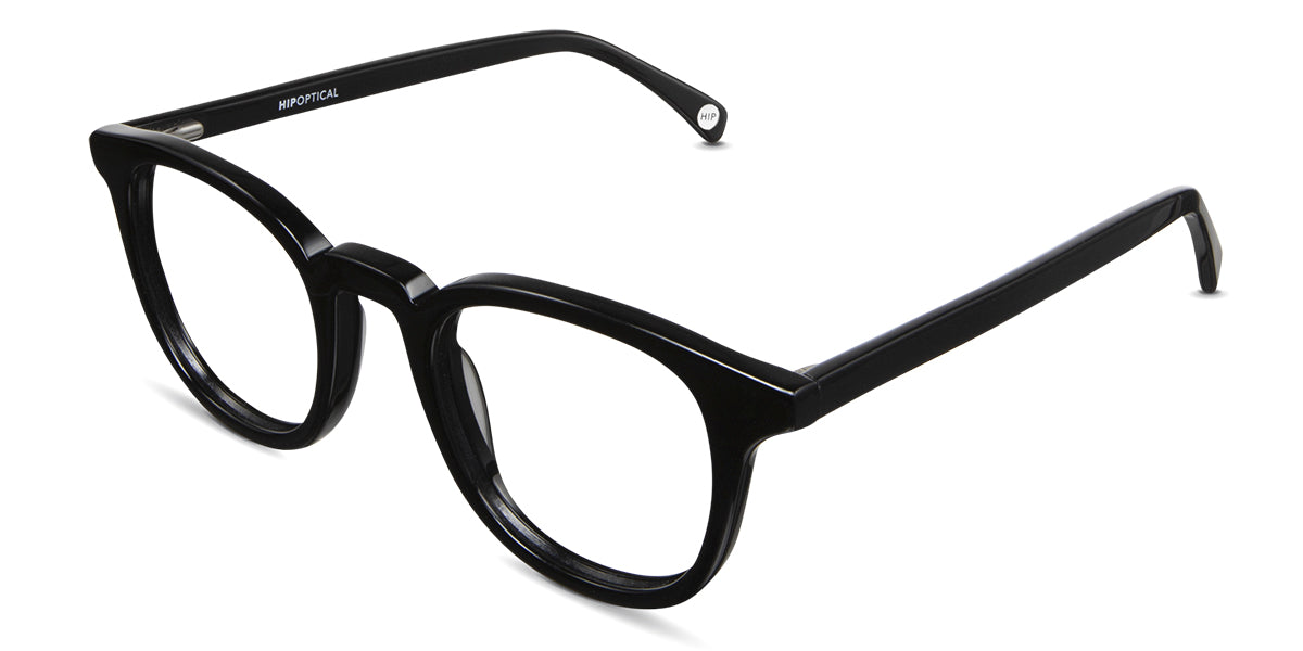 Dep reading glasses in midnight variant - it's a full rimmed frame with a long end piece