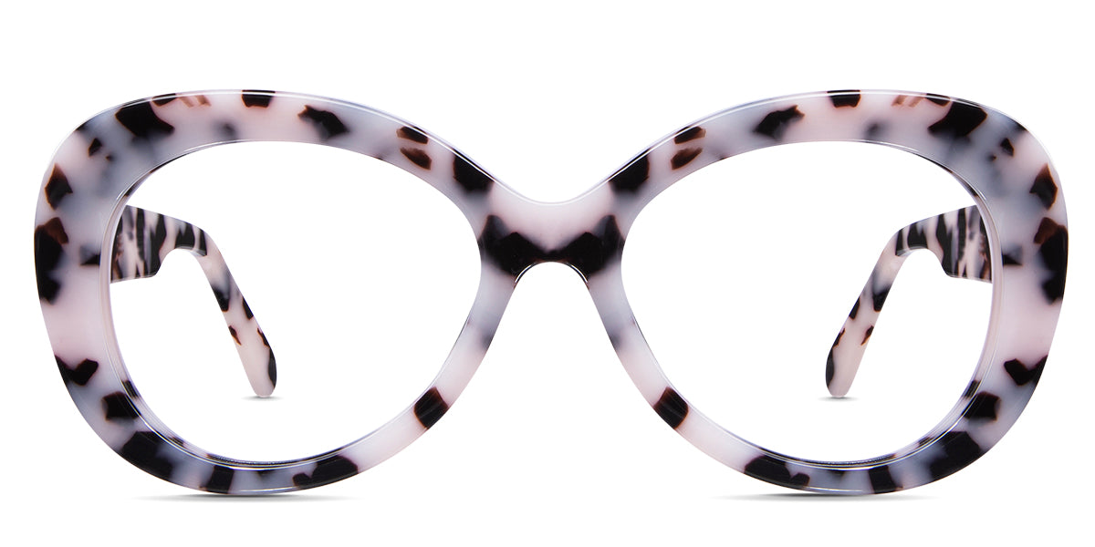 Dilla eyeglasses in chiffon variant - it's tortiose style round frame with wide viewing area