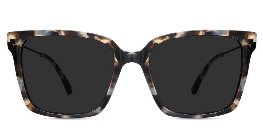 Dita black tinted Standard Solid sunglasses in panthera variant - it's a square tortoise frame with metal temple arm and tortoise acetate temple tips.