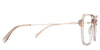 Elma eyeglasses in noisette variant - it has a gold metal temple arm and clear brown acetate temple tips