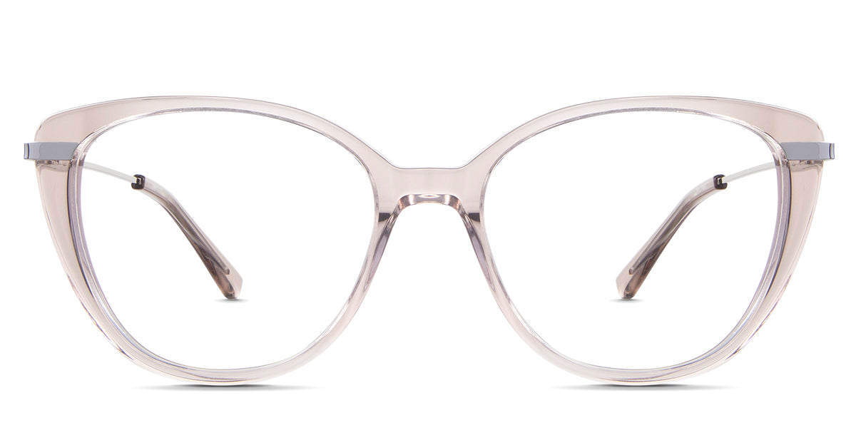 Elora acetate frame in morganite variant - It's a combination of round and cat eye frame shapes. best seller