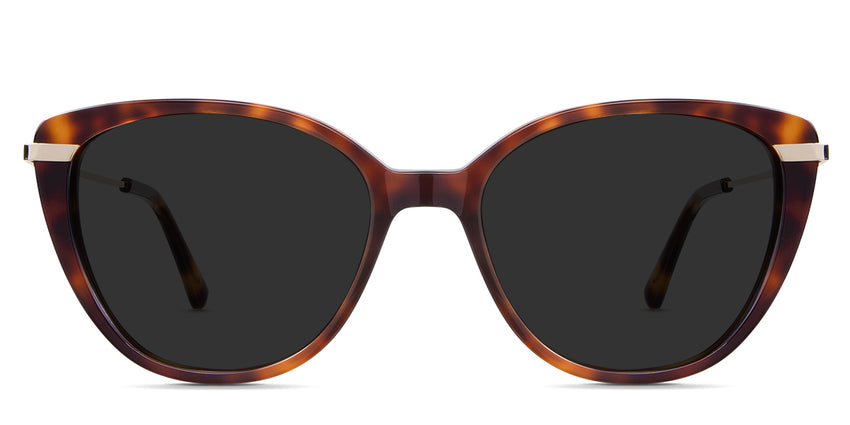 Elora black tinted Standard Solid sunglasses in sacha variant - it's a combination of acetate and metal frame style.