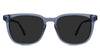 Ermo black tinted Standard Solid eyeglasses in deep sea variant - it's square shape frame