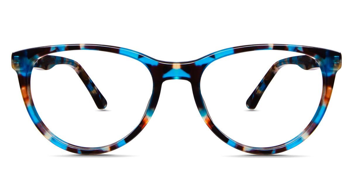 Hefler Jr oval frame in summer nights variant - It's an oval or round lens with a full rim frame.