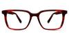 Deshler Jr square frame in the fiery opal variant is a transparent frame in dark red or red.