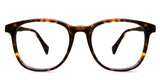 Grimm Jr eyeglasses in maple shadows variant: It's a thinner frame with a round shape lens.