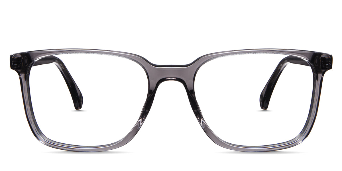 Brantley Jr acetate frame in the light pewter variant - it's a square frame in the color gray.