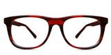 Shimer eyeglasses in habanero variant - made with acetate material in curvy rectangular shape - it's medium size frame for medium face shape