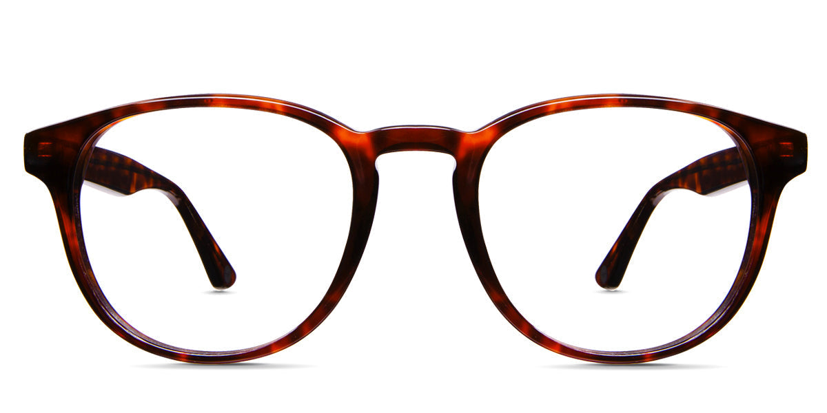 Hurler frame in sienna clay variant made with acetate material - oval frame in red and brown colour - frame size 53-20-140