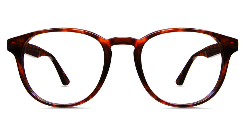 Hurler frame in sienna clay variant made with acetate material - oval frame in red and brown colour - frame size 53-20-140