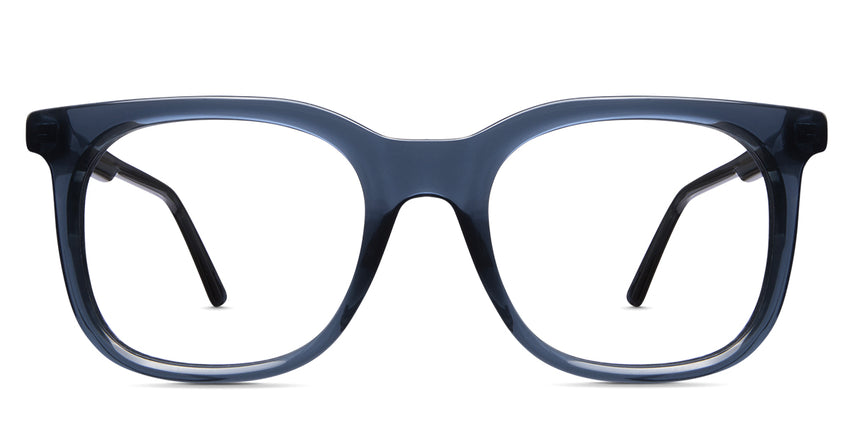 Gauri single vision glasses in olympic variant - it's medium square frame in graysh blue colour