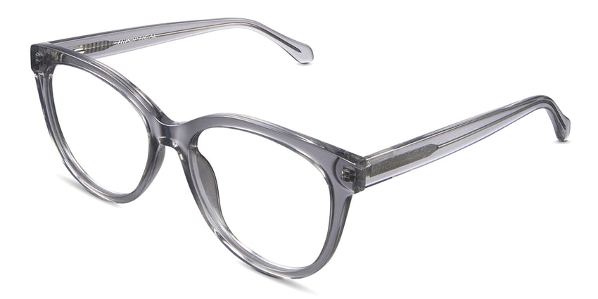 Gava acetate frame in the storm variant - a transparent frame with a light gray colour.