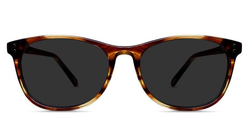 Gellar black tinted Standard Solid glasses in foxy variant - it's oval medium size acetate frame