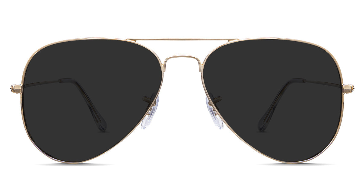 Goro black tinted standard Solid wired frame in baroque variant - it's oval shape frame in golden colour