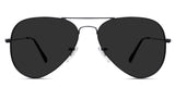 Goro black tinted Standard Solid aviator style sunglasses in sumi variant thin border in oval shape