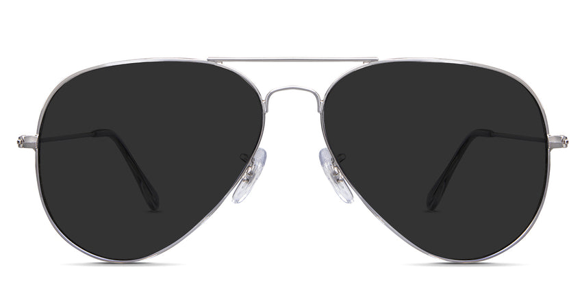 Goro black tinted Standard Solid sunglasses in stone variant with adjustable clear nose pads