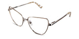 Maguire eyeglasses in citronella variant - it's golden metal wired frame - with writtern Hip Optical inside of right arm