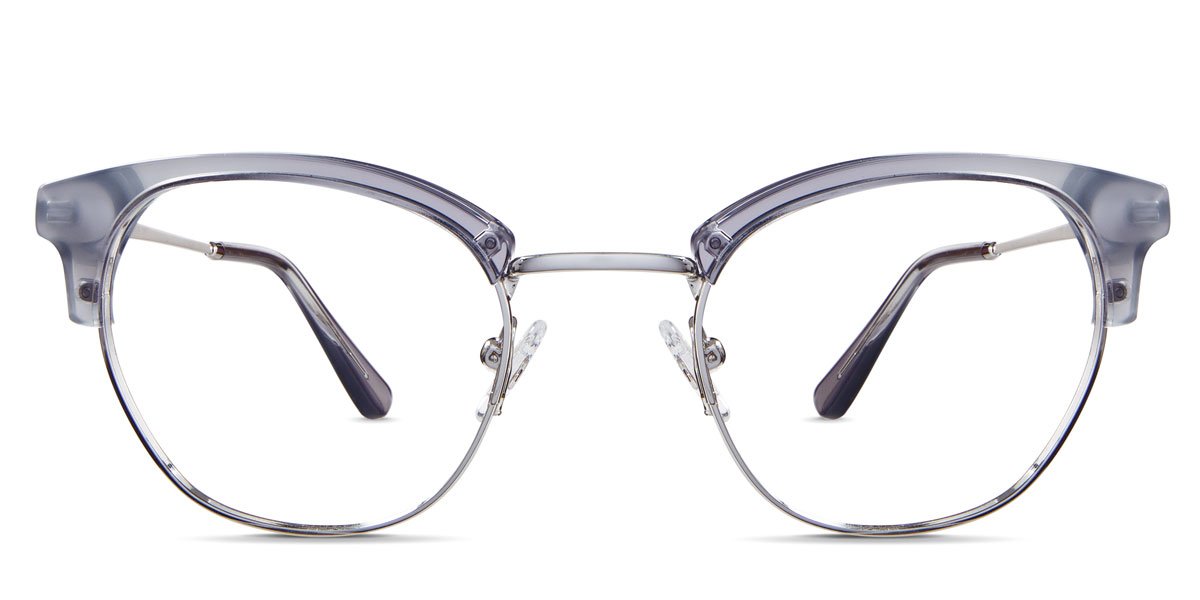 Harkin eyeglasses in snow angel variant - it's medium size cat eye frame with round viewing area Bold