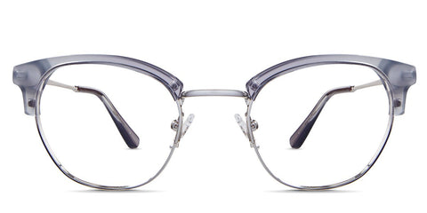 Harkin eyeglasses in snow angel variant - it's medium size cat eye frame with round viewing area Bold