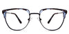Quinn eyeglasses in paradise view variant - metal frame with brown and gray acetate material on top Metal