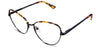 Morris cat eye frame in inky variant - it's metal frame with black and khaki colour wired frame