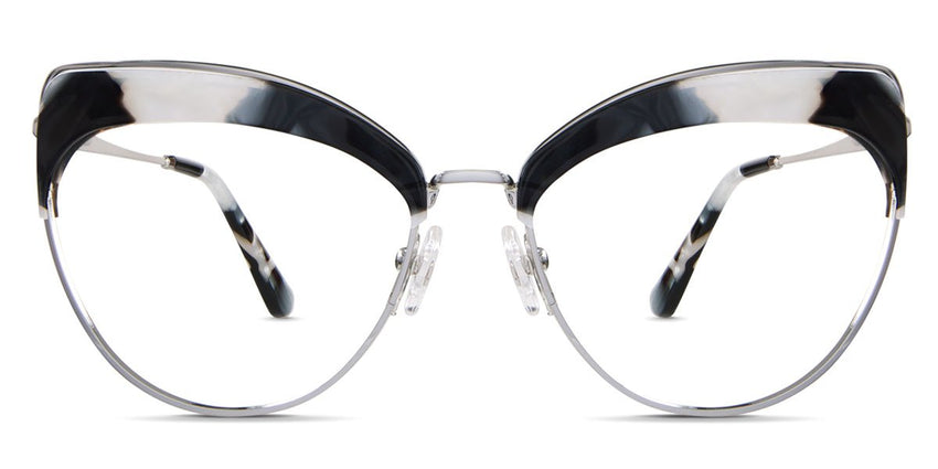 Houston eyeglasses in eagle rock variant - it's wide cat eye frame with oval shape viewing area and adjustable nose pads