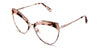 Harkin eyeglasses in blanched coral variant - it's pink frame with pink and brown acetate material on top of the both viewing area