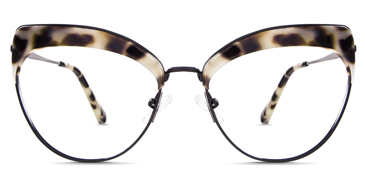 Harkin eyeglasses in inner balance variant - it's large size cat eye frame in black colour metal - it has oval shape viewing area