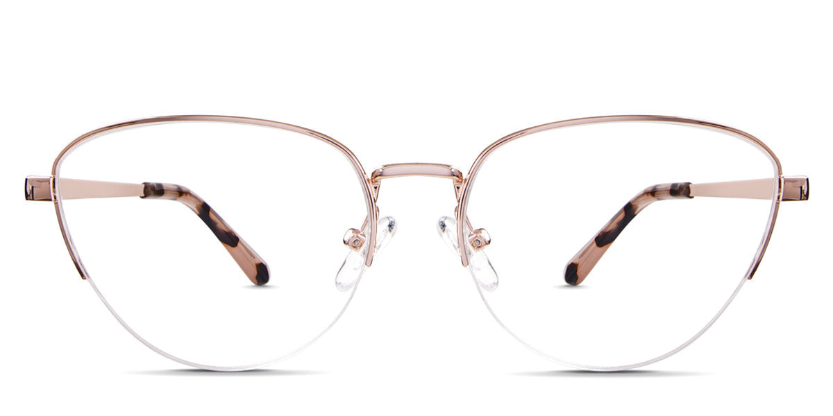 Burke metal frame in jaipur variant - it's made with rose pink metal frame which has thin border and arms Metal eyeglasses