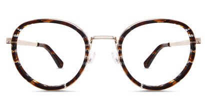 Corry eyeglasses in batik variant with round frame comes with lower nose bridge and adjustable nose pads