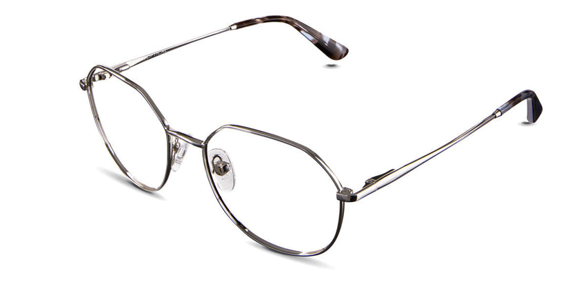 Blanco frame in nebulous variant - silver wired frame with thin border and low nose bridge