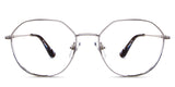 Blanco frame in nebulous variant - round metal frame with silver temple arms covered with black acetate temple cover