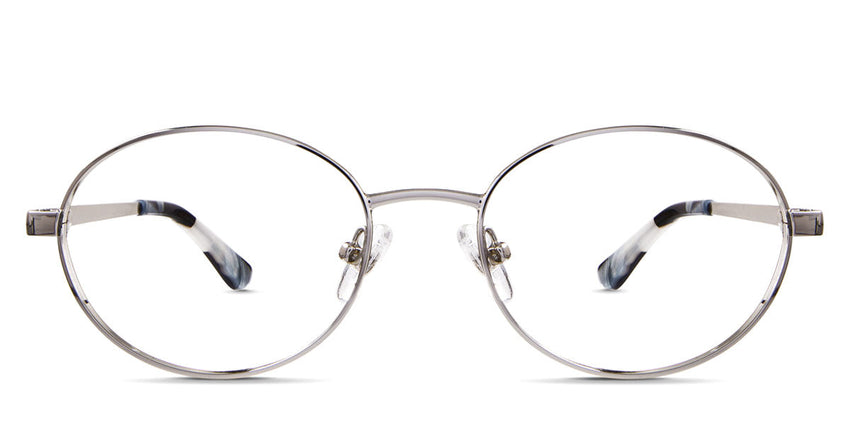 Pettersen glasses in acier variant - round frame with medium oval shape viewing area Metal