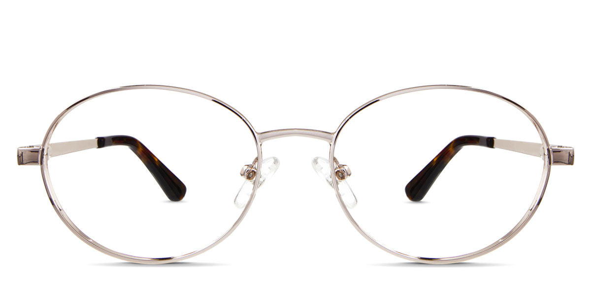 Pettersen frame in dhurrie variant - it's round frame with medium oval shape viewing area Metal