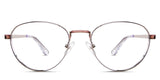 Murphy wired frame in azalea variant - it's made with copper and silver metal frame which has thin border and arms Metal eyeglasses
