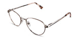 Murphy wired frame in abalone variant - it has metal temple arms covered with acetate cover which is pink and brown colour