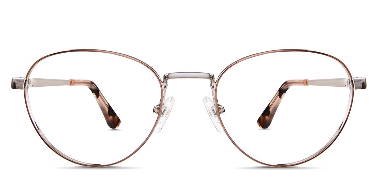 Murphy wired frame in abalone variant - it's made with pink metal frame which has thin border and arms Metal  eyeglasses