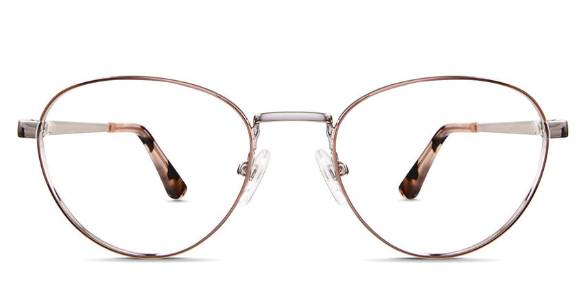Murphy wired frame in abalone variant - it's made with pink metal frame which has thin border and arms Metal  eyeglasses