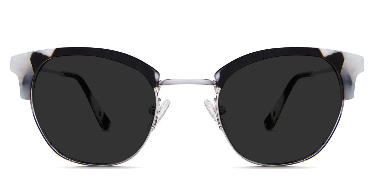 Harkin black tinted Standard Solid sunglasses in pebble beach variant - it's cat eye frame with round viewing area