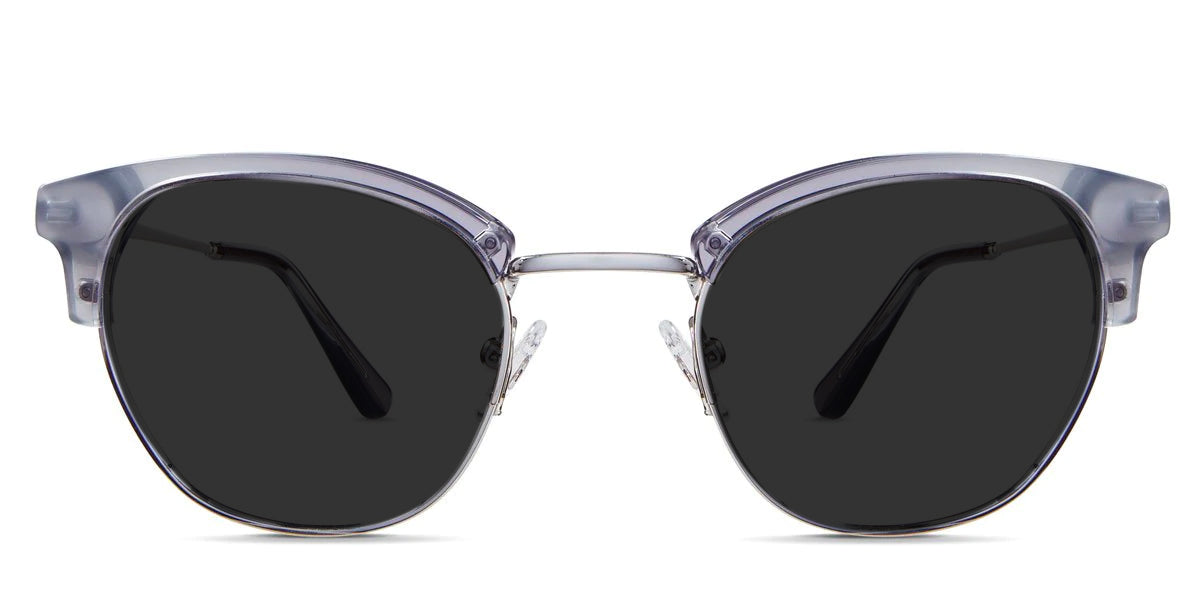 Harkin black tinted Standard Solid eyeglasses in snow angel variant with very thin metal arms