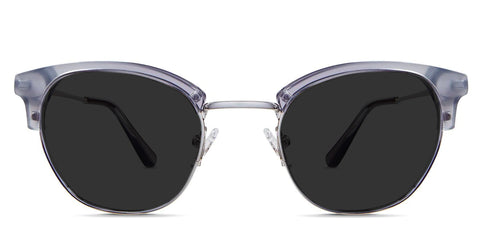 Harkin black tinted Standard Solid eyeglasses in snow angel variant with very thin metal arms