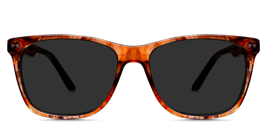 Harris black tinted Standard Solid sunglasses in mahogany variant - it's rectangle frame with wide viewing area