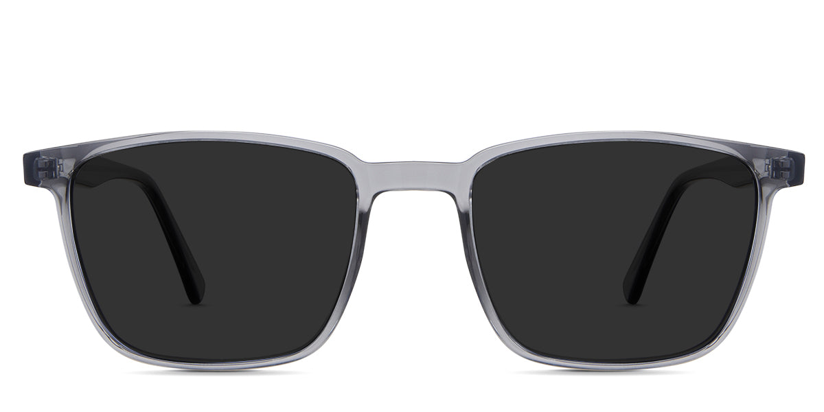 Iver black Standard Solid sunglasses in the heron variant - it's a thin rectangular frame with a U-shaped nose bridge.