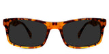Keene black tinted Standard Solid eyeglasses in sundance variant with high nose bridge and straight top bar
