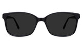 Kinu black tinted Standard Solid eyeglasses in jet-setter variant - it's rectangle frame made with acetate material