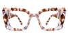 Malva cat eyeglasses in praline variant in white and brown shades of colours - wide square frame made with acetate material  Cat-Eye best seller