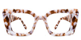 Malva cat eyeglasses in praline variant in white and brown shades of colours - wide square frame made with acetate material 