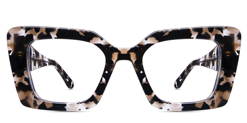 Malva cat eye frame in velvet soothing black and brown color - frame size 51-22-145 with broad arms - fits to wide face shapes